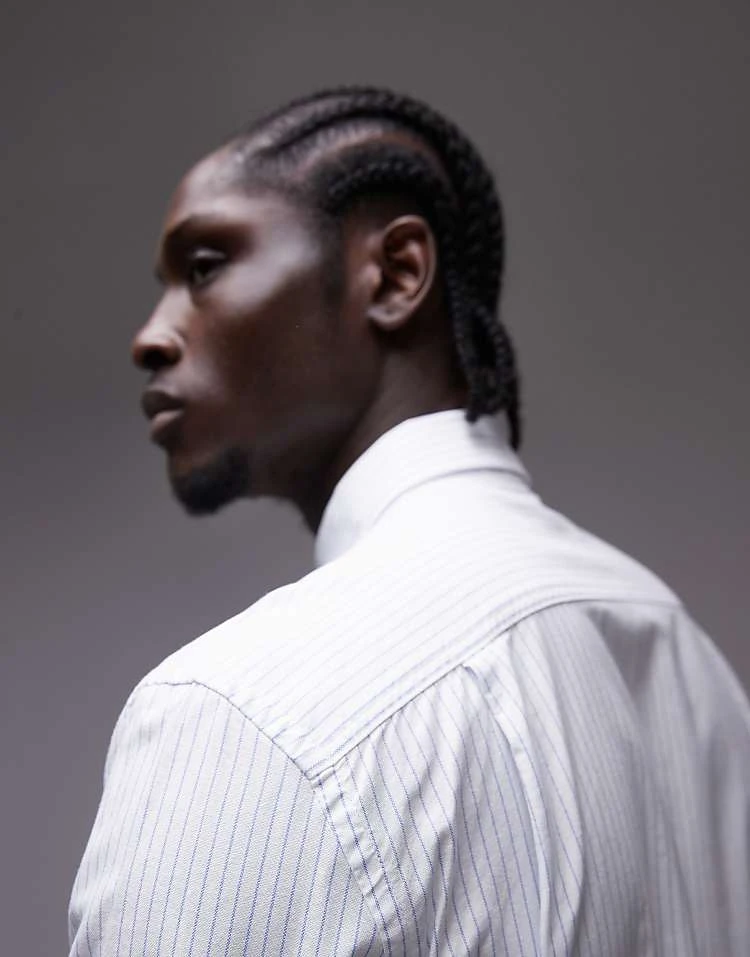 Mango Regular Fit Striped Shirt In White For Men 6 Mango Regular Fit Striped Shirt In White For Men - Image 4