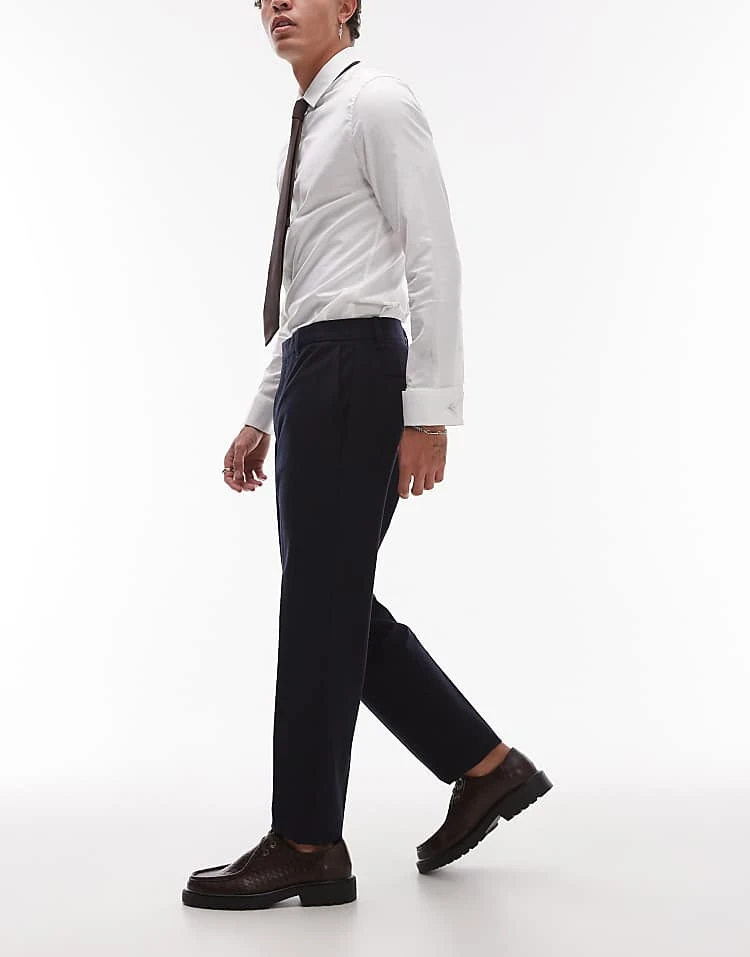 Mango Slim Fit Smart Tailored Trouser In Navy For Men 4 Mango Slim Fit Smart Tailored Trouser In Navy For Men - Image 2