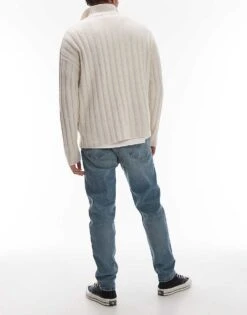 Mango Relaxed Slim Fit Jeans In Mid Washed Blue For Men Mid Blue -Modern Menswear 207892376 3