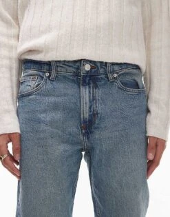 Mango Relaxed Slim Fit Jeans In Mid Washed Blue For Men Mid Blue -Modern Menswear 207892376 5