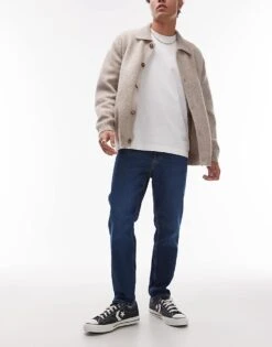 Mango Relaxed Slim Fit Jeans In Dark Washed Blue For Men Dark Blue -Modern Menswear 207892392 1 darkblue 1