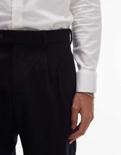 Mango Wool Mix Tailored Trouser In Navy For Men -Modern Menswear 207946459 4