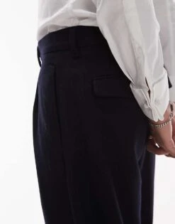 Mango Wool Mix Tailored Trouser In Navy For Men -Modern Menswear 207946459 5