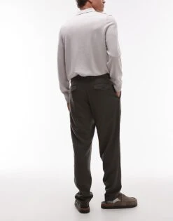 Mango Wool Mix Tailored Trouser In Khaki For Men -Modern Menswear 207946474 3