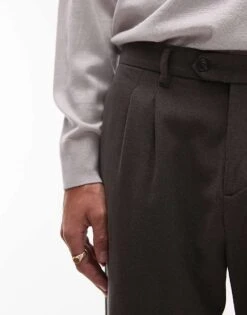 Mango Wool Mix Tailored Trouser In Khaki For Men -Modern Menswear 207946474 5