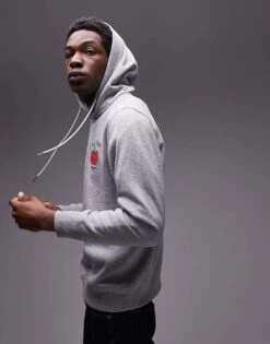 Mango New York Big Apple Print Hoodie In Grey For Men -Modern Menswear 207946515 1 grey 1