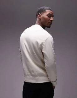 Mango New York Burger Print Sweatshirt In Beige For Men Ecru -Modern Menswear 207946530 3