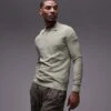 Mango Knitted Button Up Polo Sweater In Pale Green For Men -Modern Menswear 207946558 1 palegreen