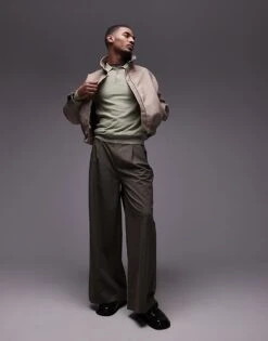 Mango Knitted Button Up Polo Sweater In Pale Green For Men -Modern Menswear 207946558 4