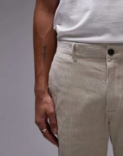 Mango Corduroy Trousers In Ecru For Men -Modern Menswear 207946572 5