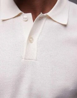 Mango Knitted Polo Sweater In Ecru For Men -Modern Menswear 207946579 3