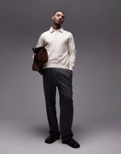 Mango Polo Sweatshirt In White For Men -Modern Menswear 207986130 2