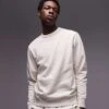 Mango Crew Neck Sweatshirt In Beige For Men Ecru