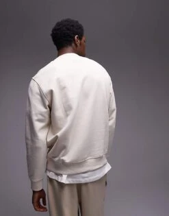 Mango Crew Neck Sweatshirt In Beige For Men Ecru -Modern Menswear 207986138 4