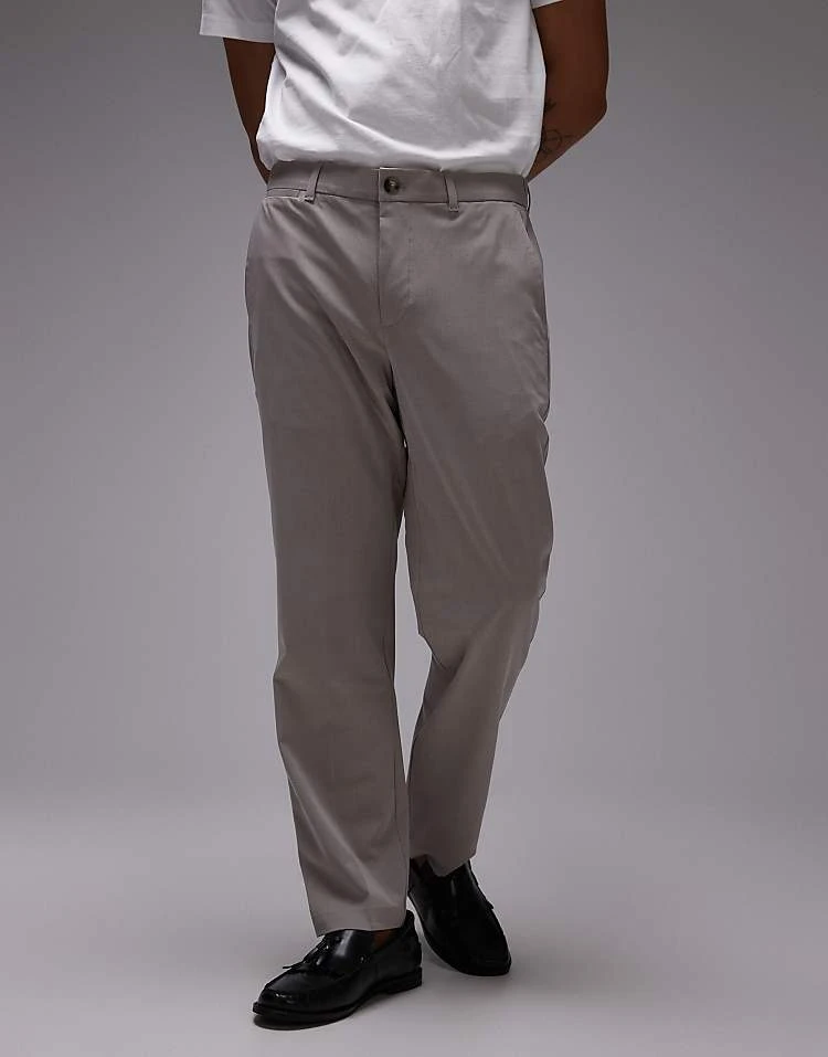 Mango Elasticated Waist Tailored Trouser In Beige For Men 4 Mango Elasticated Waist Tailored Trouser In Beige For Men - Image 2