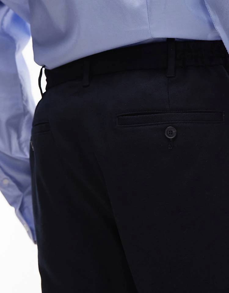 Mango Elasticated Waist Tailored Trouser In Navy For Men 7 Mango Elasticated Waist Tailored Trouser In Navy For Men - Image 5