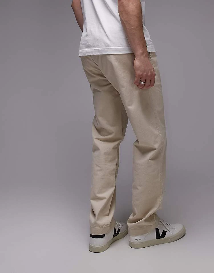 Mango Regular Fit Tailored Trouser With Drawstring In Light Beige For Men 4 Mango Regular Fit Tailored Trouser With Drawstring In Light Beige For Men - Image 2