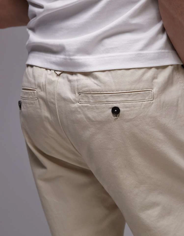 Mango Regular Fit Tailored Trouser With Drawstring In Light Beige For Men 6 Mango Regular Fit Tailored Trouser With Drawstring In Light Beige For Men - Image 4