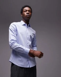 Mango Regular Fit Shirt In Pale Blue For Men Light Blue -Modern Menswear 208007498 1 lightblue 1