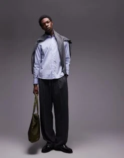 Mango Regular Fit Shirt In Pale Blue For Men Light Blue -Modern Menswear 208007498 2