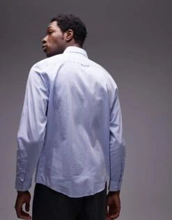 Mango Regular Fit Shirt In Pale Blue For Men Light Blue -Modern Menswear 208007498 4