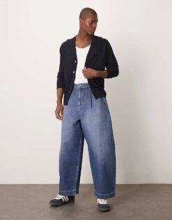 Mango Knitted Cardigan In Navy For Men -Modern Menswear 208007651 3