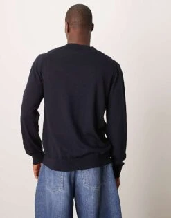 Mango Knitted Cardigan In Navy For Men -Modern Menswear 208007651 4