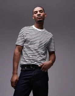 Mango Striped T-shirt In White For Men -Modern Menswear 208007673 1 white 1