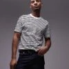 Mango Striped T-shirt In White For Men 1 Mango Striped T-shirt In White For Men -Modern Menswear 208007673 1 white