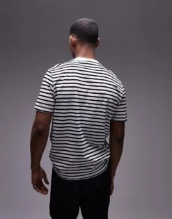 Mango Striped T-shirt In White For Men -Modern Menswear 208007673 4