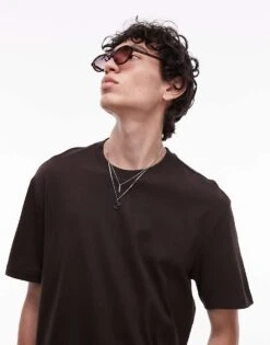 Mango Relaxed Fit T-shirt In Dark Brown For Men -Modern Menswear 208007683 1 brown 1