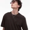 Mango Relaxed Fit T-shirt In Dark Brown For Men -Modern Menswear 208007683 1 brown