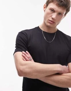 Mango Muscle Fit T-shirt In Black For Men 9 Mango Muscle Fit T-shirt In Black For Men -Modern Menswear 208007707 3