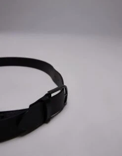 Mango Leather Belt In Jet Black For Men -Modern Menswear 208081589 3