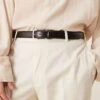 Mango Leather Silver Buckle Belt In Black For Men -Modern Menswear 208082616 1 black