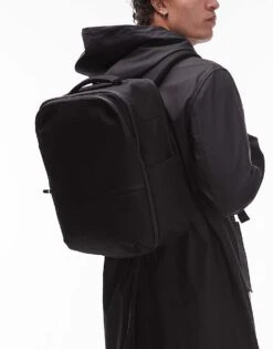 Mango Travel Multi Pocket Back Pack In Black For Men