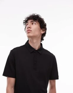Mango Performance Breathable Polo Shirt In Black For Men -Modern Menswear 208124815 2