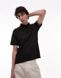 Mango Performance Breathable Polo Shirt In Black For Men -Modern Menswear 208124815 3