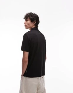Mango Performance Breathable Polo Shirt In Black For Men -Modern Menswear 208124815 4