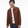 Mango Performance Breathable Shacket In Rust For Men -Modern Menswear 208125020 1 rust
