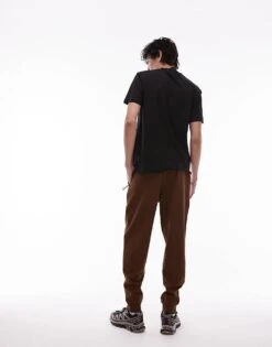 Mango Performance Breathable Slim Joggers In Rust For Men -Modern Menswear 208125041 3
