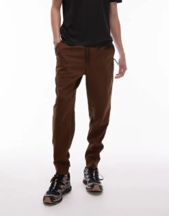 Mango Performance Breathable Slim Joggers In Rust For Men -Modern Menswear 208125041 4