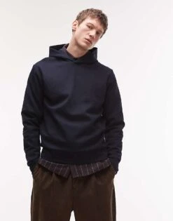 Mango Hoodie In Navy For Men