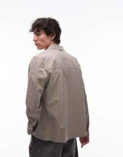 Mango Performance Breathable Zip Through Jacket In Brown For Men -Modern Menswear 208125124 3