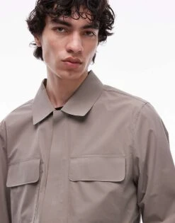 Mango Performance Breathable Zip Through Jacket In Brown For Men -Modern Menswear 208125124 4