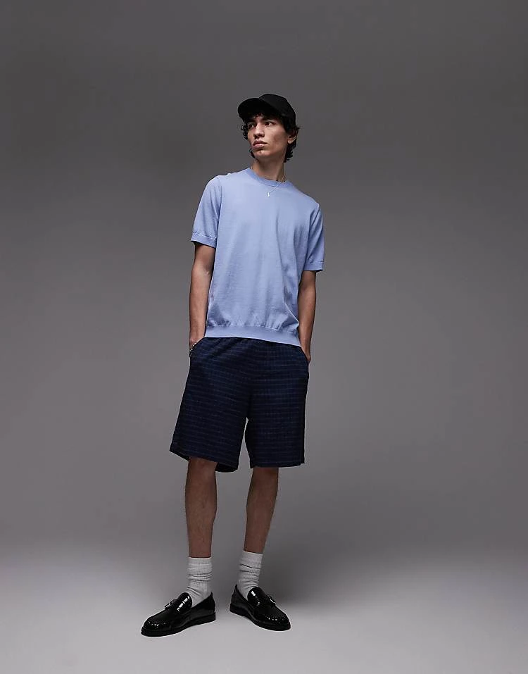 Mango Oversized Drop Sleeve T-shirt In Light Blue For Men 7 Mango Oversized Drop Sleeve T-shirt In Light Blue For Men - Image 5