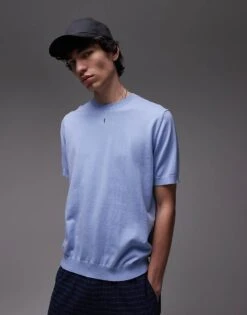 Mango Oversized Drop Sleeve T-shirt In Light Blue For Men 10 Mango Oversized Drop Sleeve T-shirt In Light Blue For Men -Modern Menswear 208125188 4