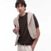 Mango Oversized Drop Sleeve T-shirt In Dark Brown For Men -Modern Menswear 208125201 1 darkbrown