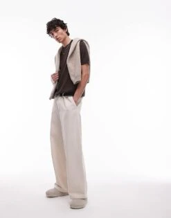 Mango Oversized Drop Sleeve T-shirt In Dark Brown For Men -Modern Menswear 208125201 3