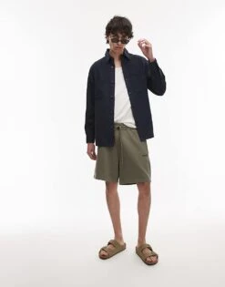 Mango Washed Cotton Overshirt In Navy For Men -Modern Menswear 208125439 4